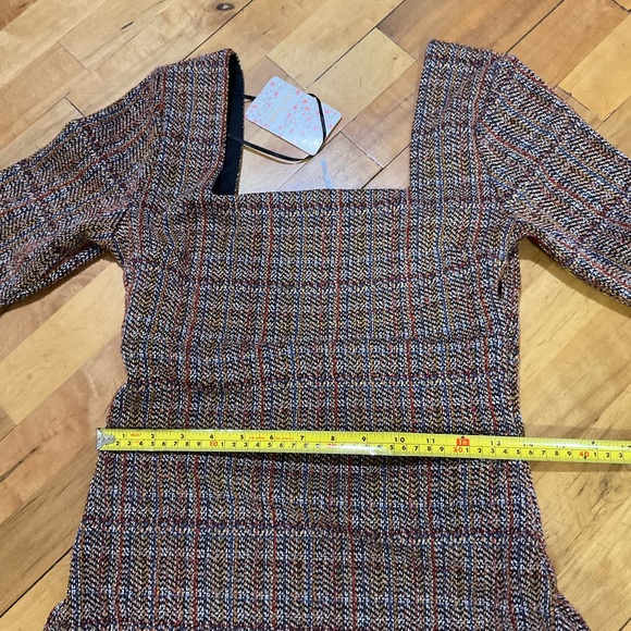 Free People Uptown Girl Mini Dress Brown Multi Color Size 4 - Picture 8 of 14
